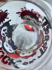 Image 4 of Horror Buddies 16oz glass can tumbler with rhinestones 