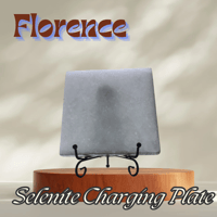 Image 4 of Florence; Etched Selenite Crystal Charging Slab