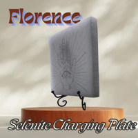 Image 3 of Florence; Etched Selenite Crystal Charging Slab