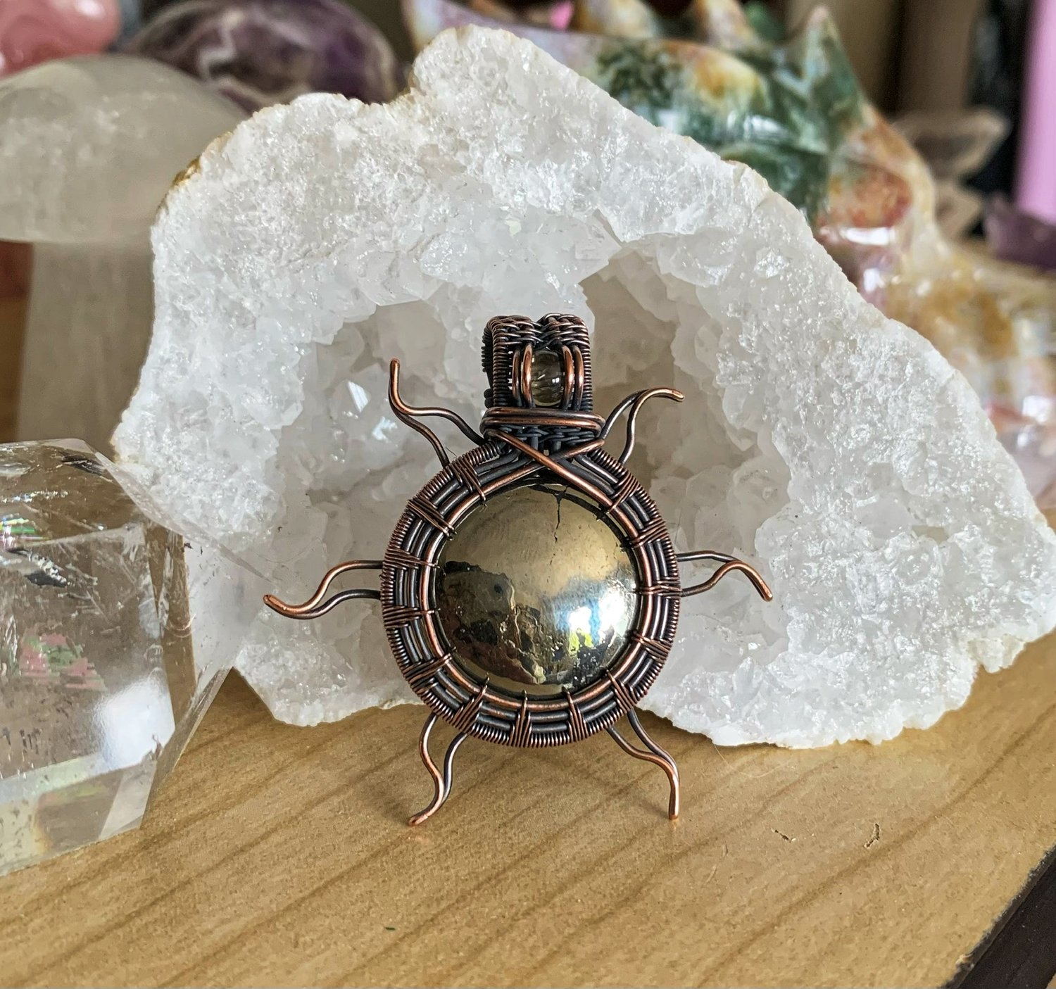 Pyrite & Citrine Sun Pendant