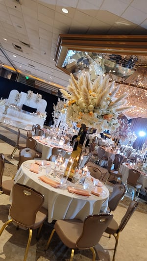 Image of Burn orange , nudes  ,  Dark Brown , Fall  colors Silk Flower with pamper  grass 100cm 