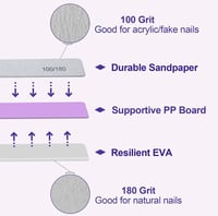 Image 3 of 100/180 Square Nail Files 
