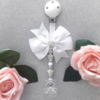 Image 1 of Personalised Teddy Crystal Pram Charm, New Baby gift, Unisex Baby shower gift 