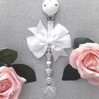 Image 2 of Personalised Teddy Crystal Pram Charm, New Baby gift, Unisex Baby shower gift 