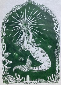 Image 4 of Mermaid Linocut Print - Assorted Colours