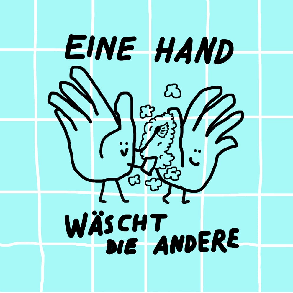 Image of Eine Hand wäscht die Andere Sticker