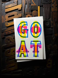 Image 2 of G-O-A-T | letterpress card
