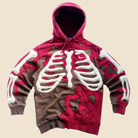 Image 1 of REWORKED NIKE HOLES 3D PUFF  SKELETON HOODIE SIZE M