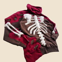 Image 3 of REWORKED NIKE HOLES 3D PUFF  SKELETON HOODIE SIZE M