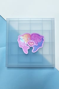Image 3 of Sapphic wlw pride shark keychain & sticker