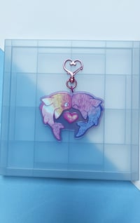 Image 4 of Sapphic wlw pride shark keychain & sticker