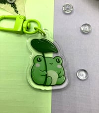 Image 2 of Mini Frog Acrylic Charm, Cute Frog Keychain