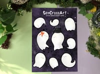 Cute Ghosts Sticker Sheet, Stickers for collecting, Planners, Journals, Scrapbooking and more