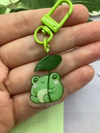 Image 4 of Mini Frog Acrylic Charm, Cute Frog Keychain