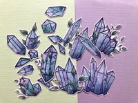 Image 1 of Blue Glitter Crystals Sticker Pack, Holographic Vinyl Stickers