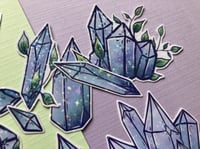 Image 2 of Blue Glitter Crystals Sticker Pack, Holographic Vinyl Stickers