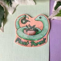 Image 3 of Cute Plant Parent Snake Vinyl Sticker to decorate your Laptop, Planners, Journal, Paper Crafts