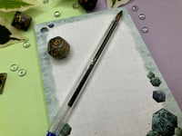 Image 3 of D20 Dice Stationery Bundle, A6 Memo Pad, A6 Notebook, Bookmark, Sticker Sheet, Dice Glitter Sticker