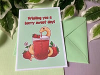 Image 1 of Wishing you a berry sweet day - Greeting Card, Cute Snake Card for all Occassions