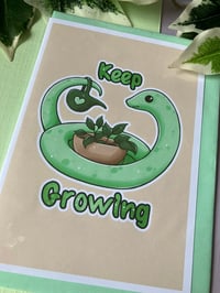 Image 3 of Keep Growing - Cute Greeting Card, Plant Snake Card for all Occasions