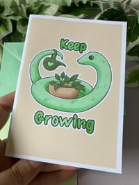 Image 4 of Keep Growing - Cute Greeting Card, Plant Snake Card for all Occasions