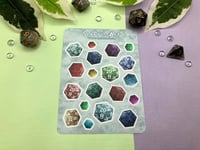 Image 1 of D20 Dice Sticker Sheet, Stickers for collecting, Planners, Journals, Scrapbooking and more