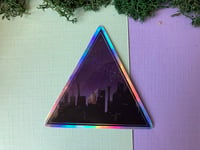 Image 2 of Night Skyline Holographic Vinyl Sticker to decorate your Laptop, Waterbottle, Notebooks, etc.