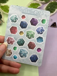 Image 3 of D20 Dice Sticker Sheet, Stickers for collecting, Planners, Journals, Scrapbooking and more