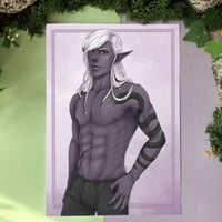 Fantasy Art Print - Drow Rogue, Comic Art Wall Decor, Wall Art, Collectible Art Print - Final Sale