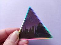 Image 4 of Night Skyline Holographic Vinyl Sticker to decorate your Laptop, Waterbottle, Notebooks, etc.