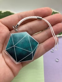 Image 3 of D20 Dice Acrylic Charm, Dice Keychain for Lovers of Dungeons and Dragons and any other TTRPGs