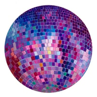 Raspberry Dream Disco Ball by Sari Shryack - Fine Art Print on Canvas