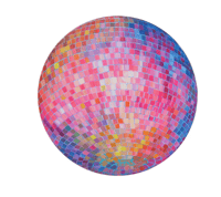 Hot Pink Disco Ball by Sari Shryack - Fine Art Print on Canvas