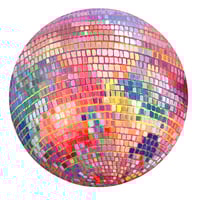 Pink and Peach Disco Ball by Sari Shryack - Fine Art Print on Canvas
