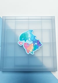 Image 2 of Achillean mlm pride shark keychain & sticker
