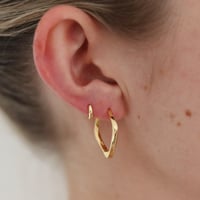 Image 4 of RHOMBUS TWIST HOOPS IN GOLD