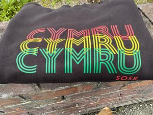 Image of Cymru, Cymru, Cymru so58  Unisex Sweatshirt in Black 