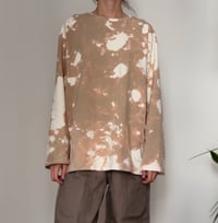 Image 1 of cotton long sleeve with a bleached design