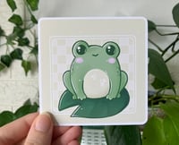 Image 2 of Mini Art Print - Cute Frog #3, mini collectible art, small art print, cute animal art print