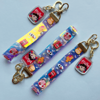 Image 1 of Asian Snacks Holographic PVC Lanyard Keychains