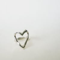 Image 2 of Silver Molten Heart Ring-made to order