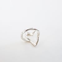 Image 3 of Silver Molten Heart Ring-made to order