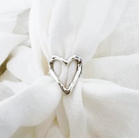 Image 4 of Silver Molten Heart Ring-made to order