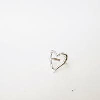 Image 1 of Silver Molten Heart Ring