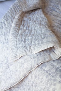 Image 4 of Grey Floral Quilt