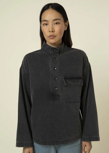 Image of 1-Camisa azul denim oscuro