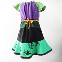 Image 6 of halloween spiderwebs spiders tie waist 5/6 flutter sleeve courtneycourtney dress