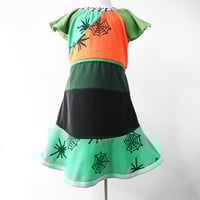 Image 3 of halloween spiderwebs spiders tie waist 5/6 flutter sleeve courtneycourtney dress