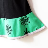 Image 7 of halloween spiderwebs spiders tie waist 5/6 flutter sleeve courtneycourtney dress