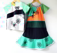 Image 2 of halloween spiderwebs spider green baseball sleeve 4T courtneycourtney tee shirt unisex top tshirt